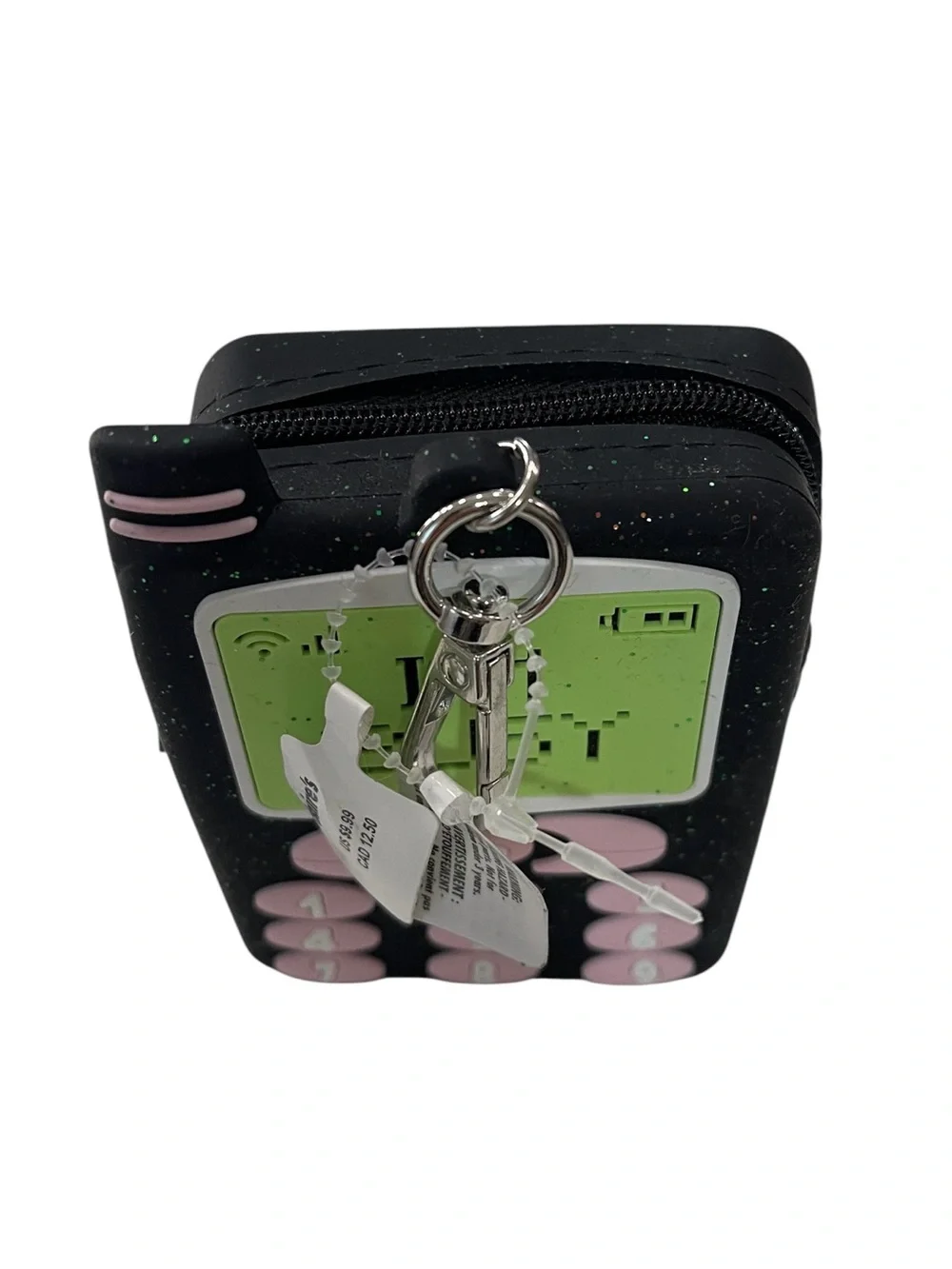 Novelty Black and Pink Phone Keychain Pouch - I'm Busy